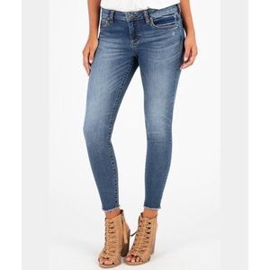 Kut from the Kloth ankle skinny frayed hem jeans